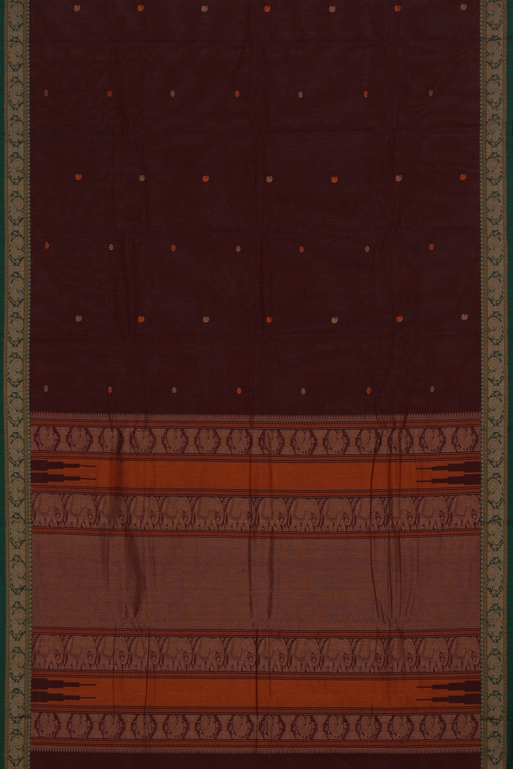 Kanchi Cotton Maroon Saree