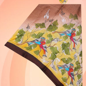 Hand-Painted Tussar Silk Dupatta
