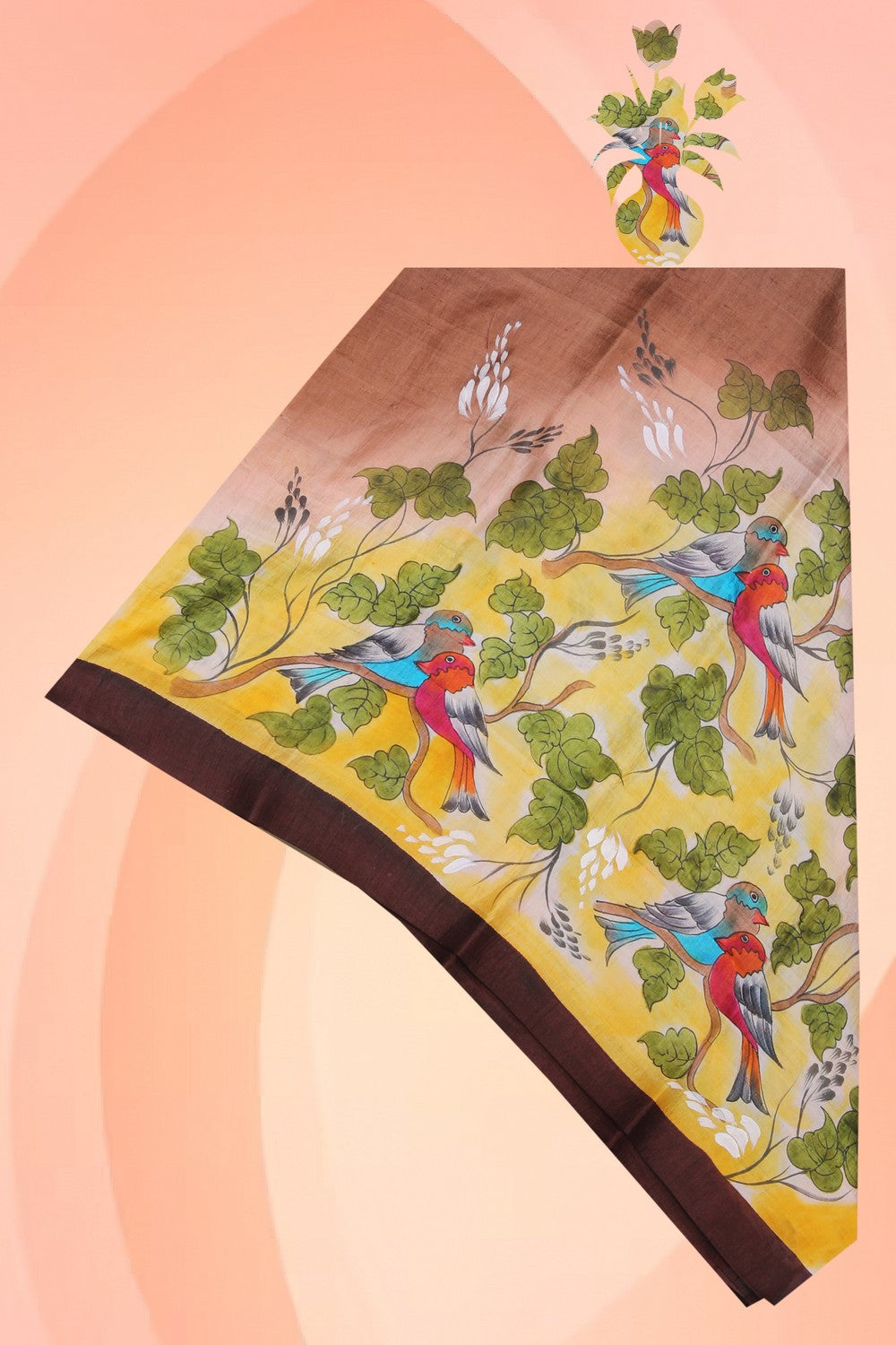 Hand-Painted Tussar Silk Dupatta