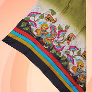 Hand-Painted Tussar Silk Dupatta