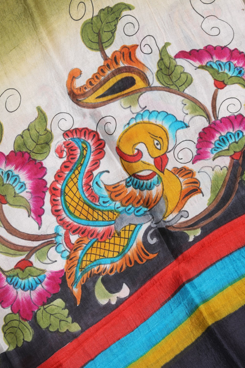 Hand-Painted Tussar Silk Dupatta