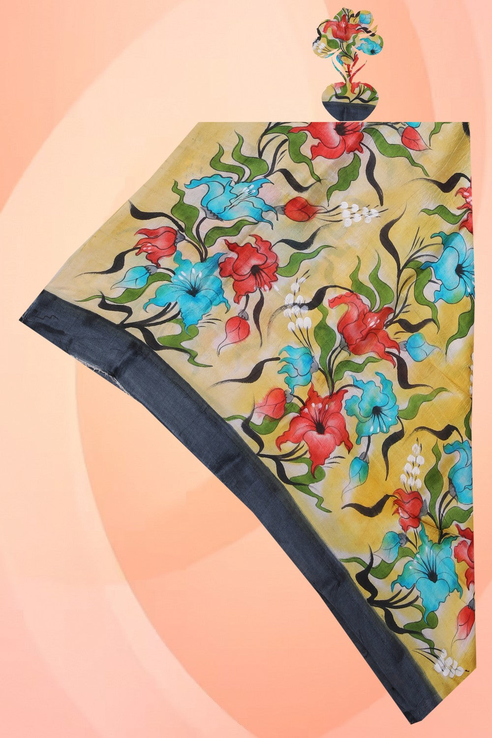 Hand-Painted Tussar Silk Dupatta