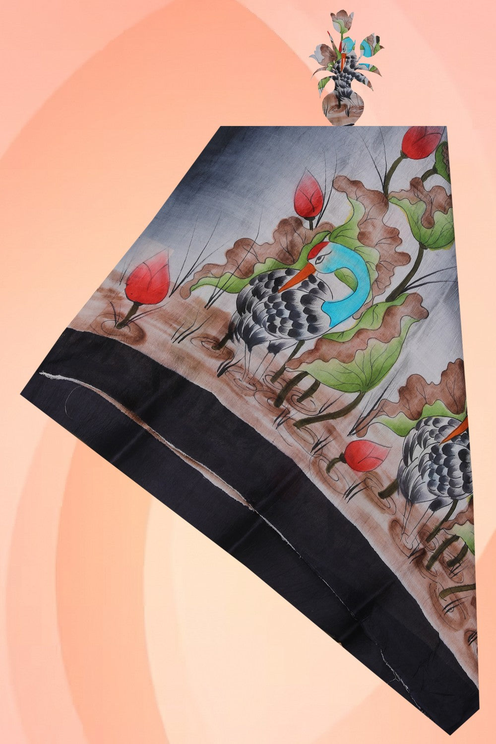 Hand-Painted Tussar Silk Dupatta