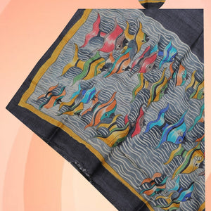Hand-Painted Tussar Silk Dupatta
