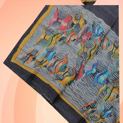 Hand-Painted Tussar Silk Dupatta