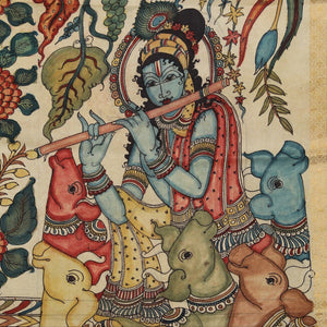 Kalamkari Hand-Painted Silk Saree