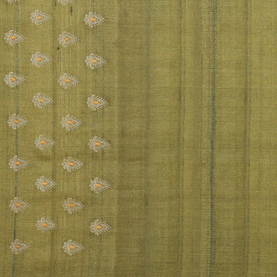 Gorgeous Thread Embroidery Moss Green Saree