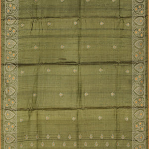 Gorgeous Thread Embroidery Moss Green Saree