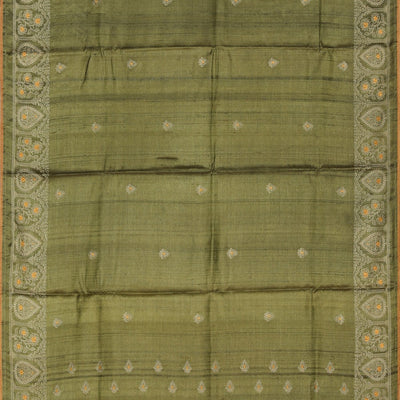 Gorgeous Thread Embroidery Moss Green Saree