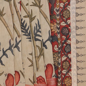 Kalamkari Hand-Painted Beige Saree