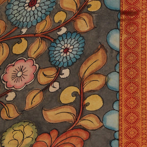 Kalamkari Hand-Painted Silk Saree