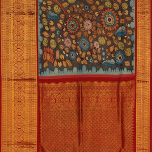 Kalamkari Hand-Painted Silk Saree