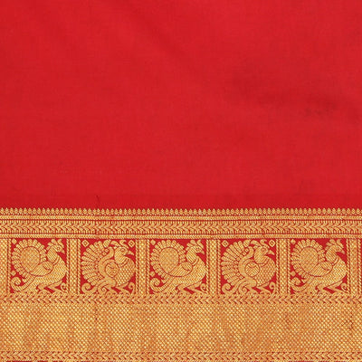 Kalamkari Hand-Painted Silk Coral Pink Saree