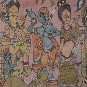 Kalamkari Hand-Painted Tussar Silk Saree