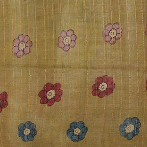 Kalamkari Hand-Painted Tussar Silk Saree