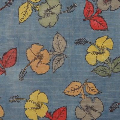 Kalamkari Hand-Painted Mangalgiri Silk Saree