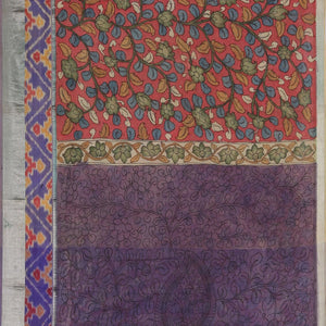 Kalamkari Hand-Painted Mangalgiri Silk Saree