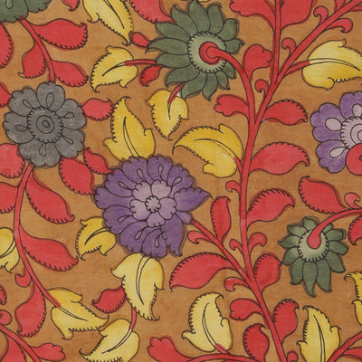 Kalamkari Hand-Painted Mangalgiri Silk Saree