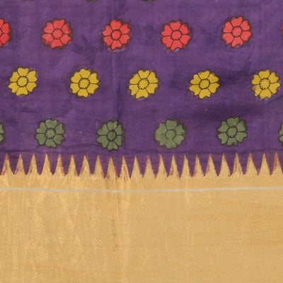 Kalamkari Hand-Painted Mangalgiri Silk Saree