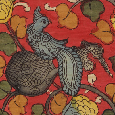 Kalamkari Hand-Painted Mangalgiri Silk Saree