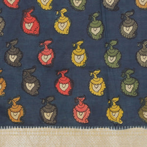 Kalamkari Hand-Painted Mangalgiri Silk Saree
