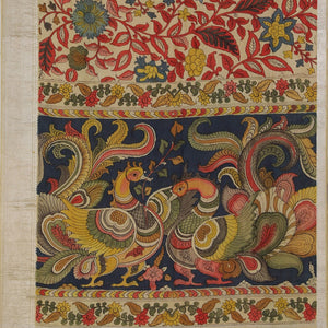 Kalamkari Hand-Painted Mangalgiri Silk Saree