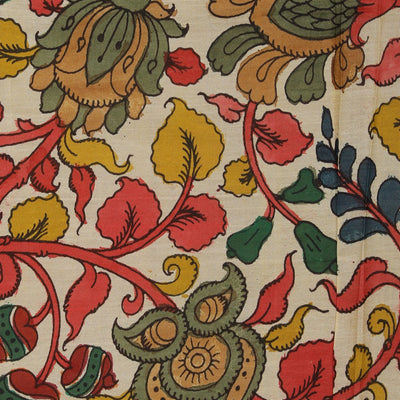 Kalamkari Hand-Painted Mangalgiri Silk Saree