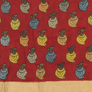 Kalamkari Hand-Painted Mangalgiri Silk Saree