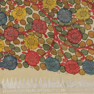Kalamkari Hand-Painted Mangalgiri Silk Saree