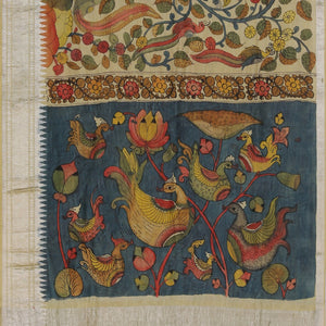 Kalamkari Hand-Painted Mangalgiri Silk Saree