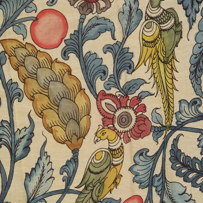 Kalamkari Hand-Painted Mangalgiri Silk Saree