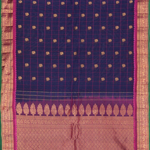Gadwal Silk Green Kattam Saree