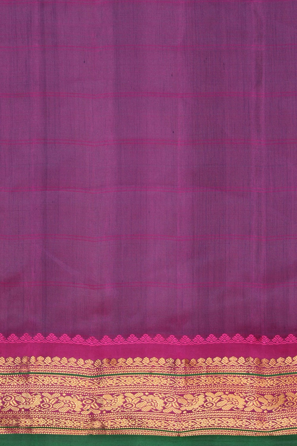 Gadwal Silk Green Kattam Saree