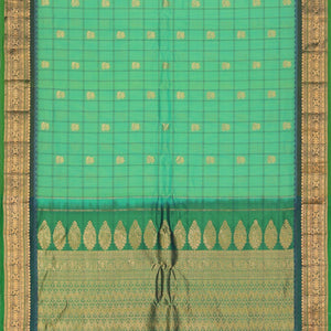 Gadwal Aqua Green Kattam Saree