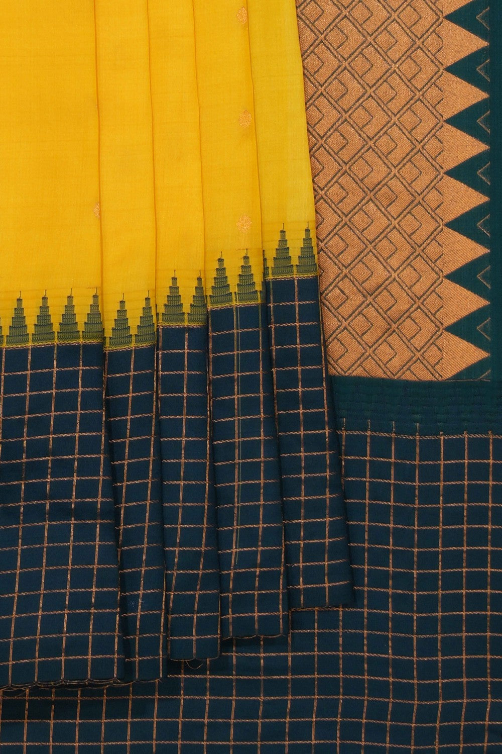 Gadwal Silk Yellow Saree