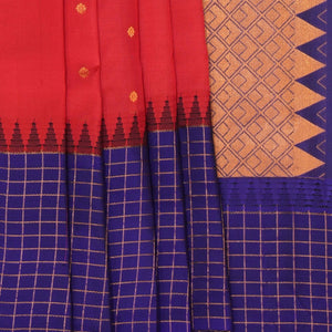 Gadwal Silk Red Saree