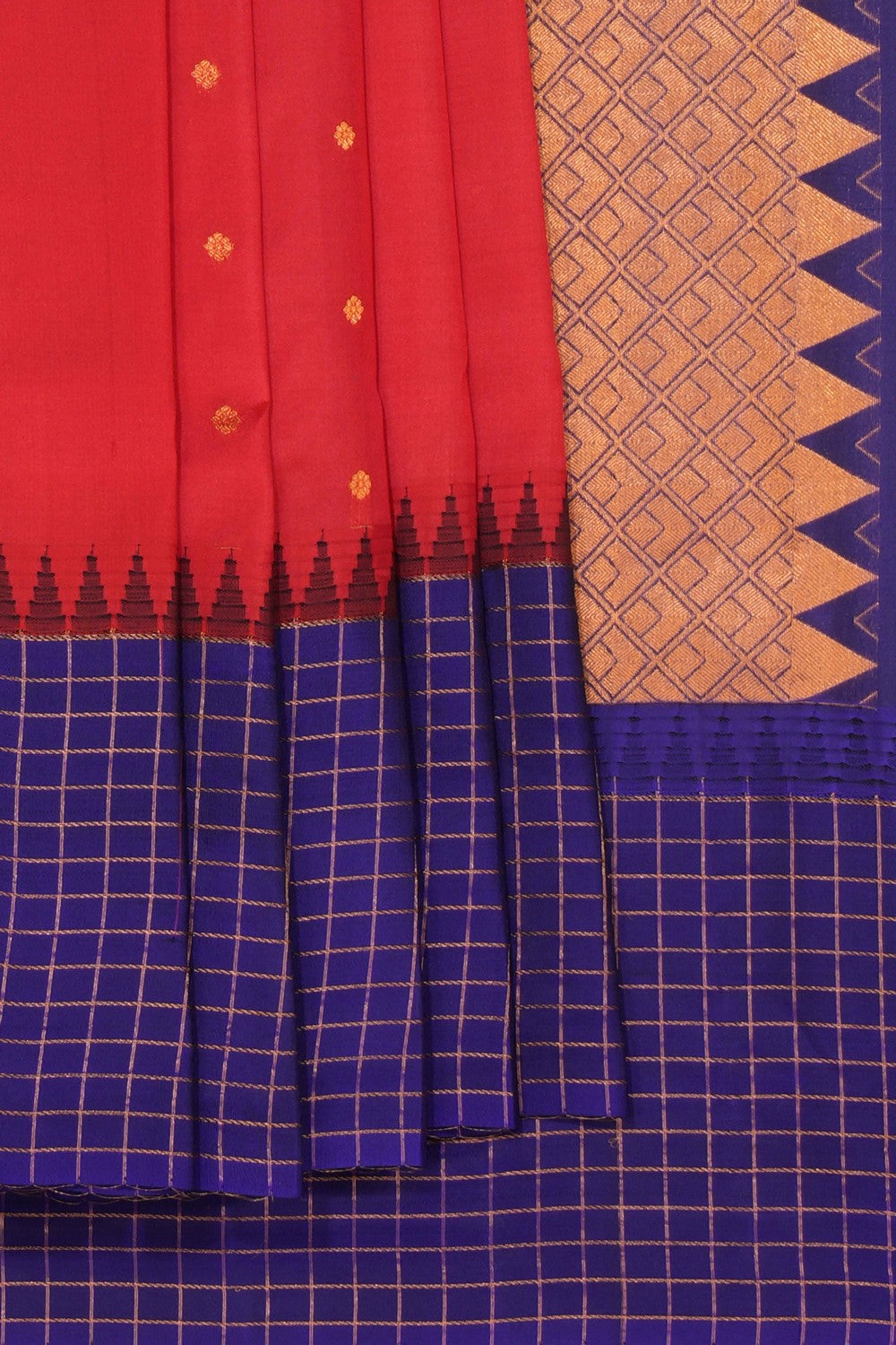 Gadwal Silk Red Saree