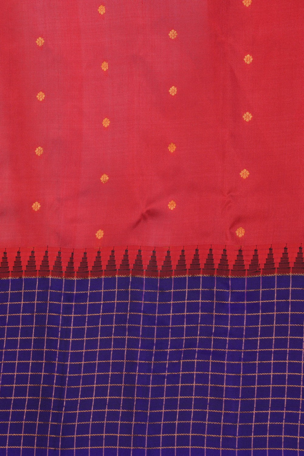 Gadwal Silk Red Saree