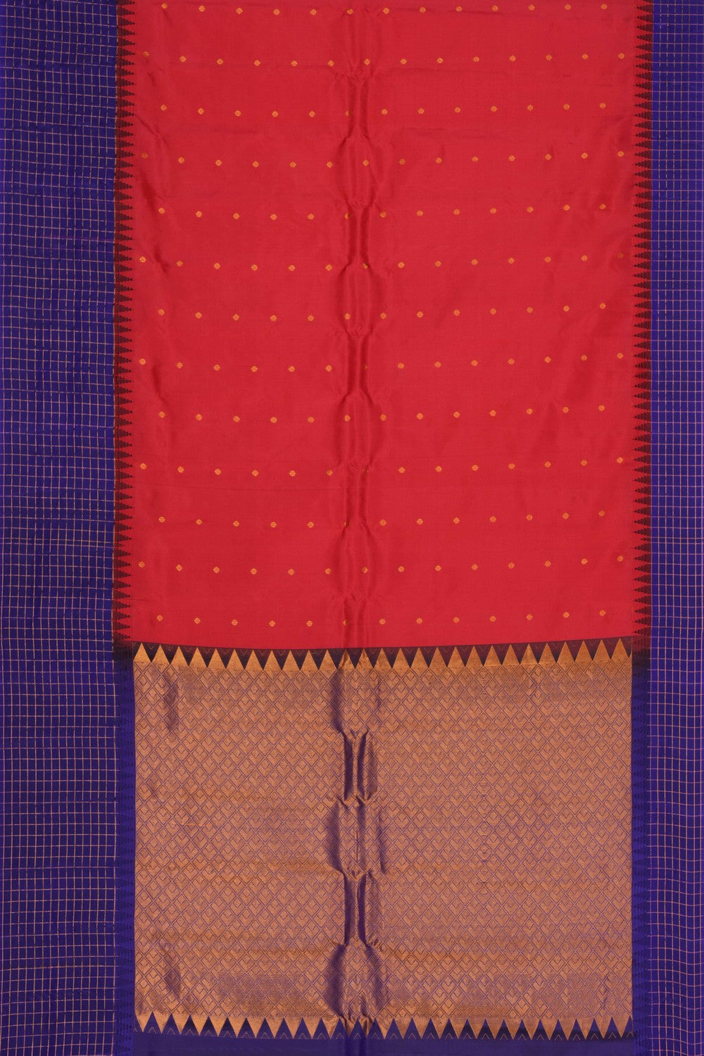 Gadwal Silk Red Saree