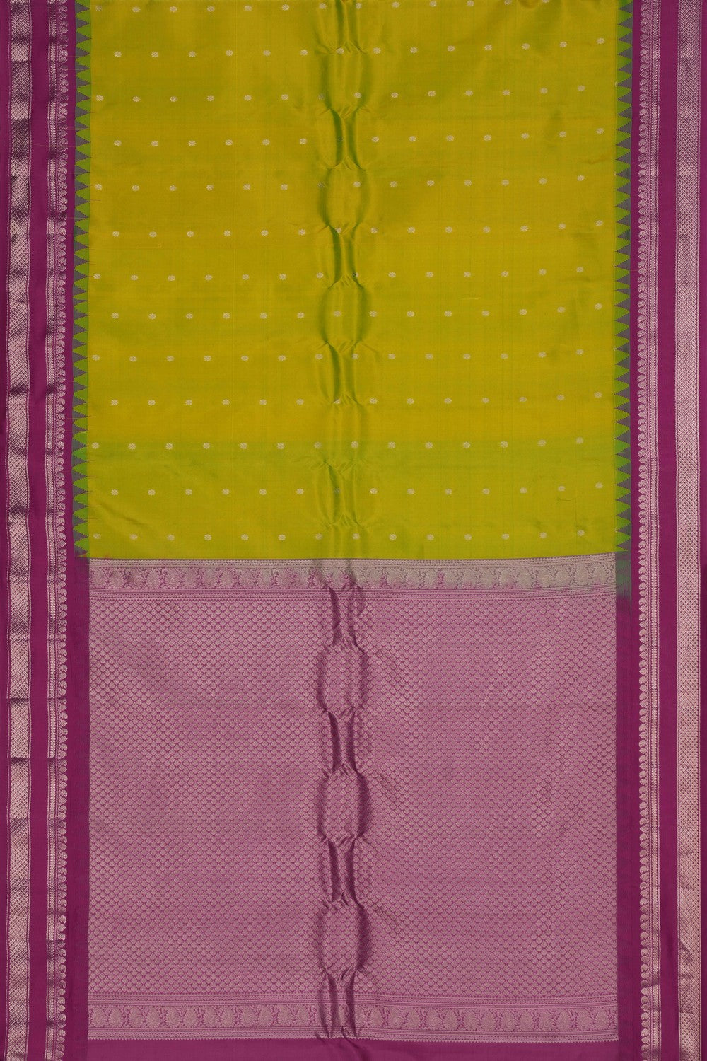 Gadwal Silk Vibrant Green Saree