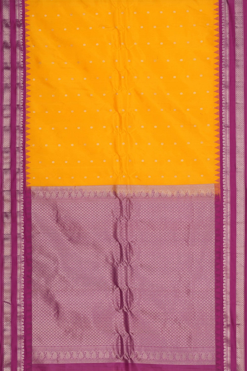Gadwal Silk Yellow Saree