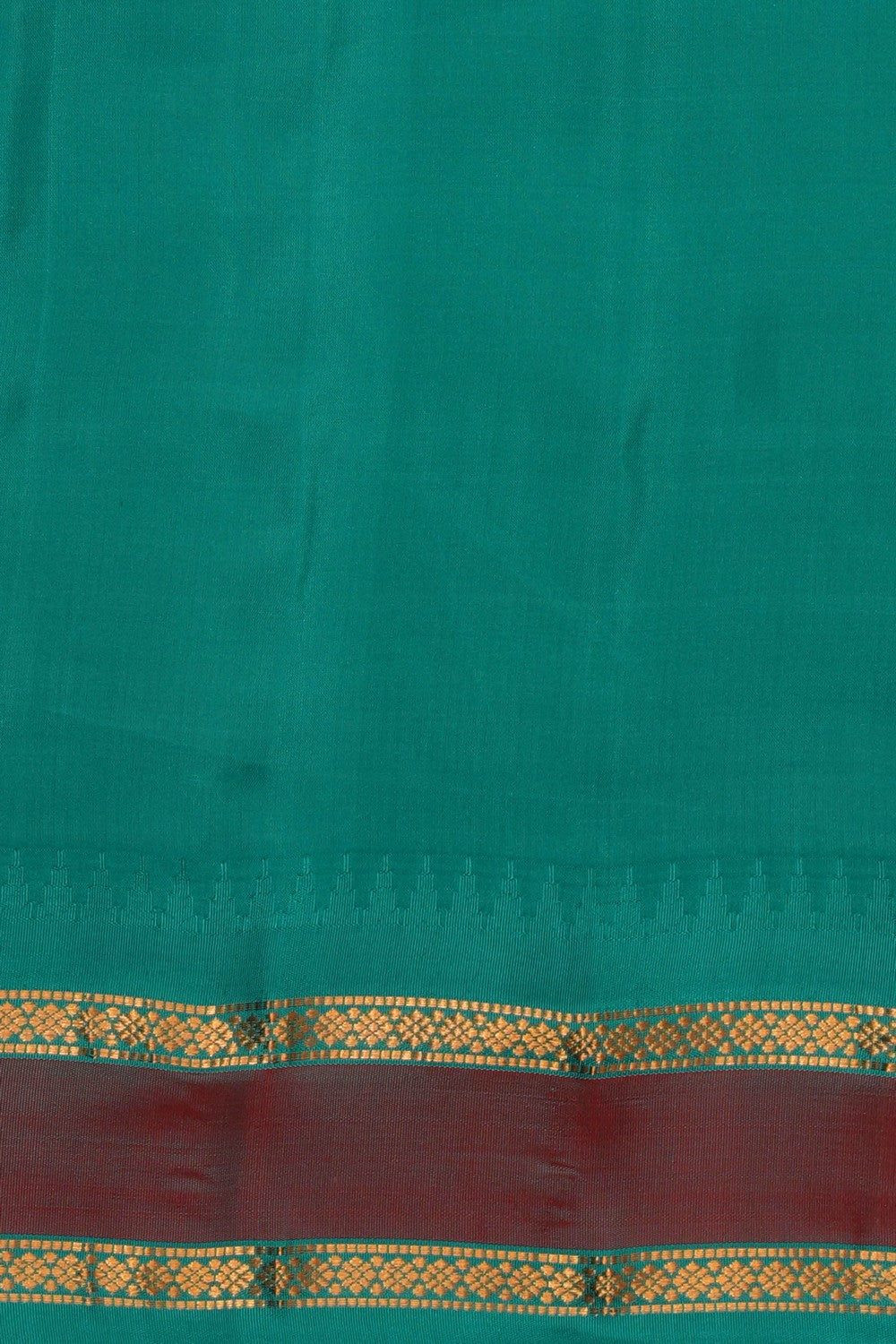 Gadwal Silk Spring-Green Kattam Saree