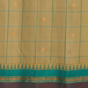 Gadwal Silk Light-Green Kattam Saree