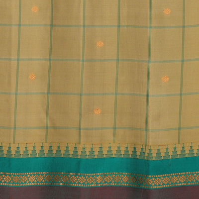 Gadwal Silk Light-Green Kattam Saree