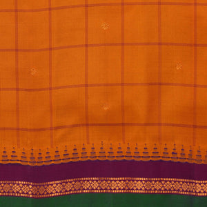 Gadwal Silk Mustard Kattam Saree