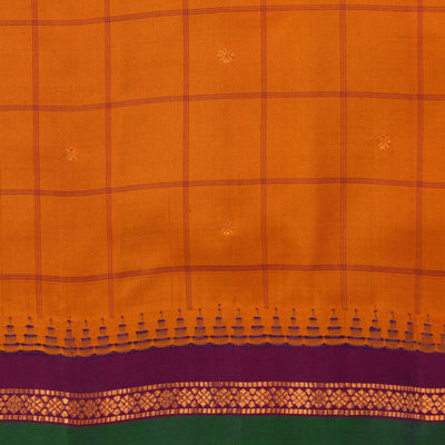 Gadwal Silk Mustard Kattam Saree