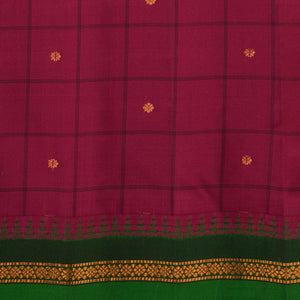 Gadwal Silk Plum-Pink Kattam Saree