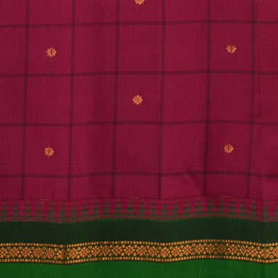 Gadwal Silk Plum-Pink Kattam Saree