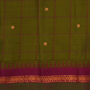 Gadwal Silk Green Kattam Saree