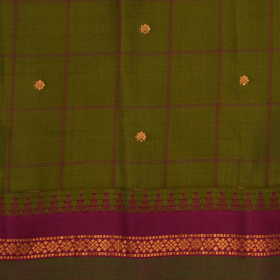 Gadwal Silk Green Kattam Saree